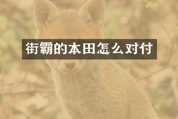 街霸的本田怎么对付