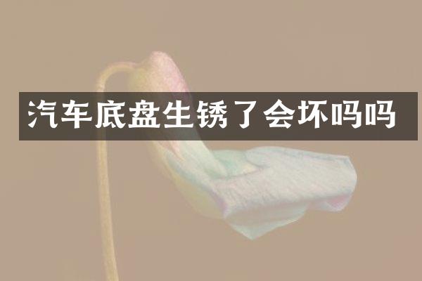 汽车底盘生锈了会坏吗吗