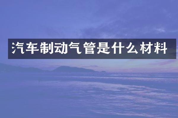 汽车制动气管是什么材料