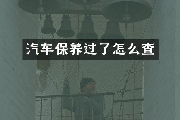 汽车保养过了怎么查