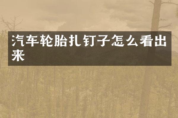 汽车轮胎扎钉子怎么看出来