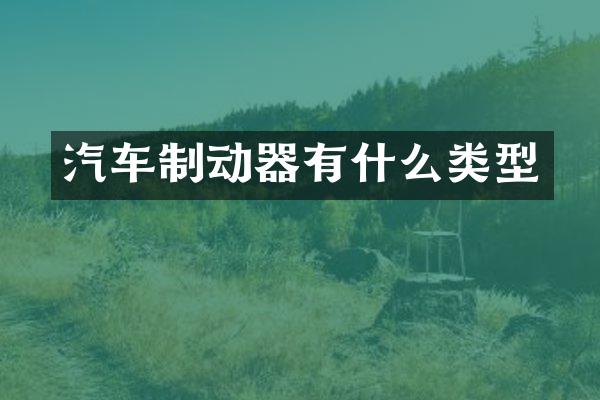 汽车制动器有什么类型