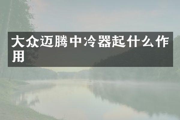大众迈腾中冷器起什么作用