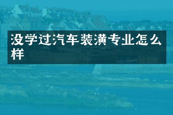 没学过汽车装潢专业怎么样
