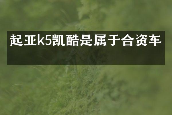 起亚k5凯酷是属于合资车吗