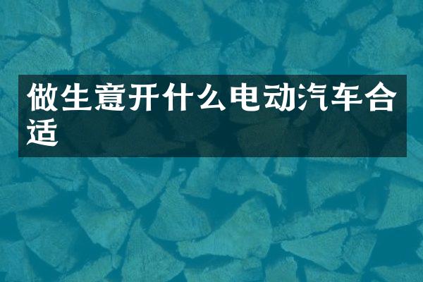 做生意开什么电动汽车合适