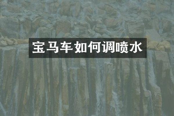 宝马车如何调喷水