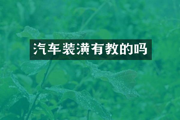 汽车装潢有教的吗
