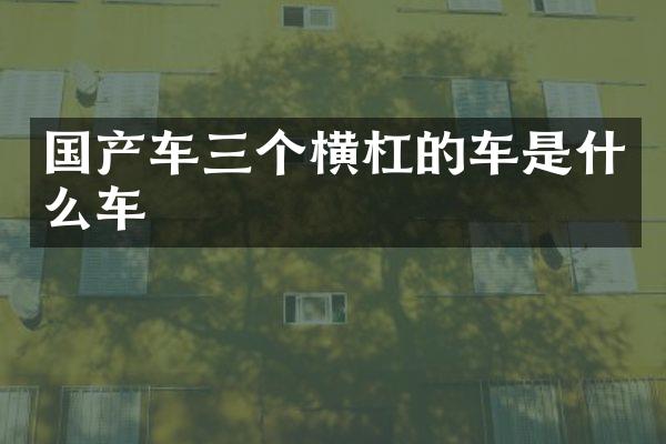 国产车三个横杠的车是什么车