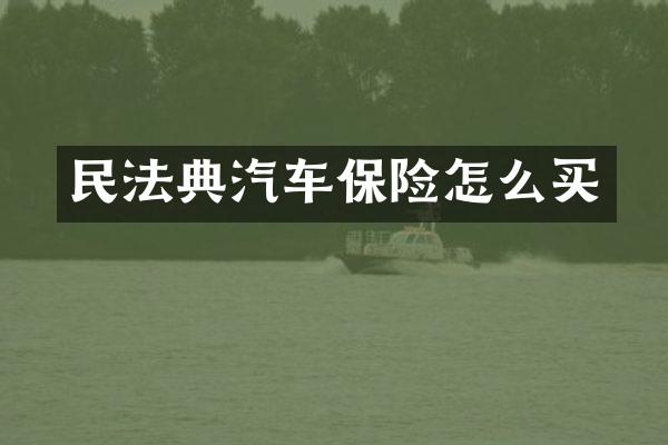 民法典汽车保险怎么买