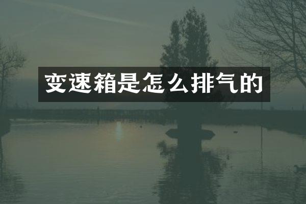 变速箱是怎么排气的