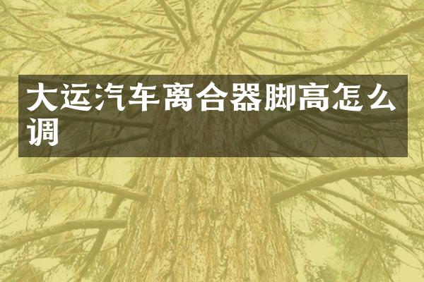 大运汽车离合器脚高怎么调