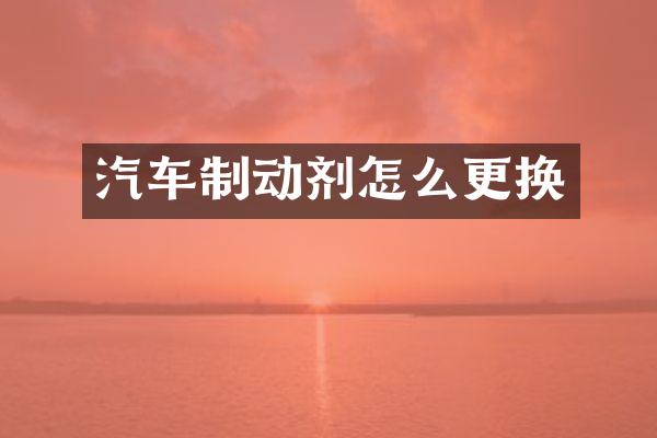 汽车制动剂怎么更换