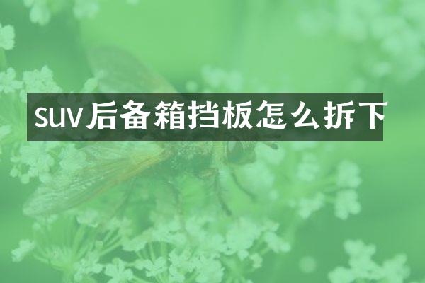 suv后备箱挡板怎么拆下