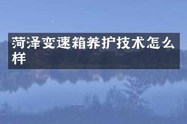 菏泽变速箱养护技术怎么样