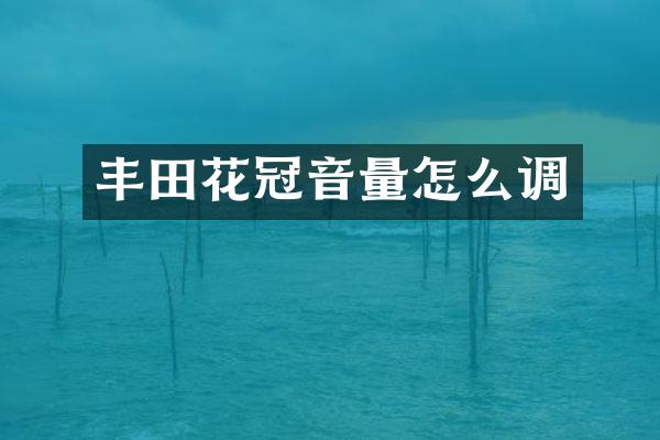 丰田花冠音量怎么调