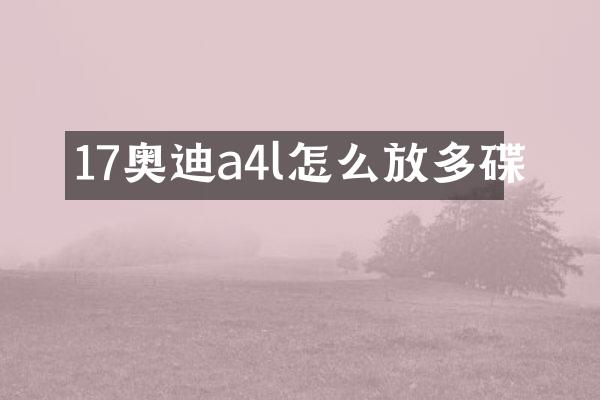 17奥迪a4l怎么放多碟