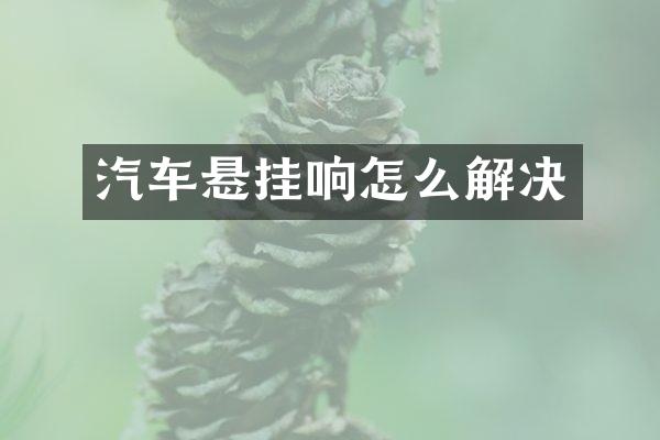 汽车悬挂响怎么解决