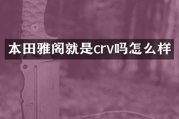 本田雅阁就是crv吗怎么样