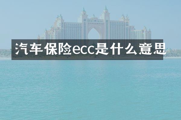 汽车保险ecc是什么意思