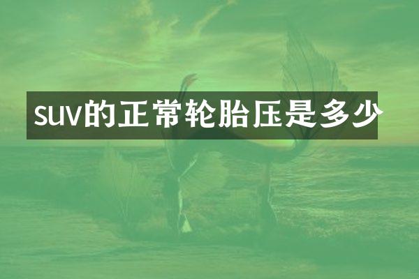 suv的正常轮胎压是多少