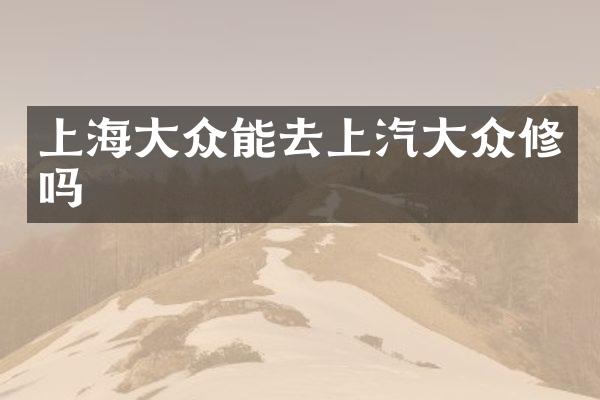 上海大众能去上汽大众修吗