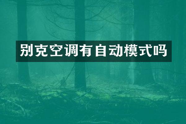 别克空调有自动模式吗