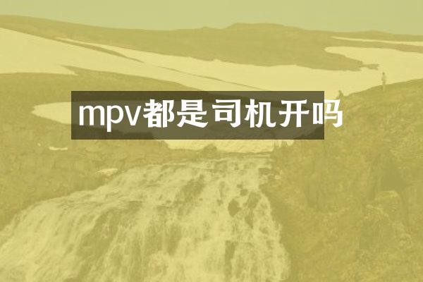 mpv都是司机开吗