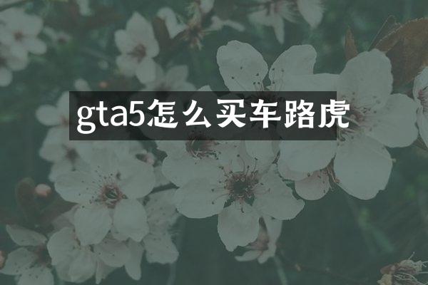 gta5怎么买车路虎