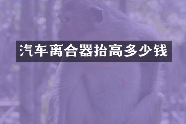 汽车离合器抬高多少钱