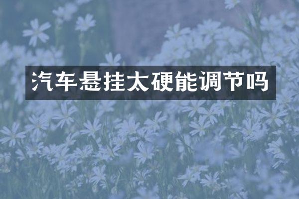 汽车悬挂太硬能调节吗