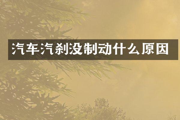 汽车汽刹没制动什么原因
