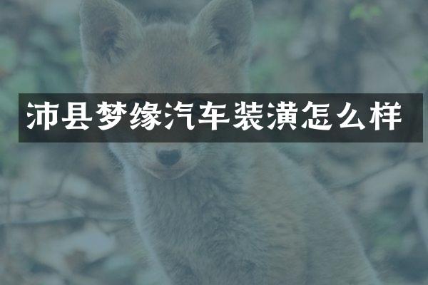 沛县梦缘汽车装潢怎么样