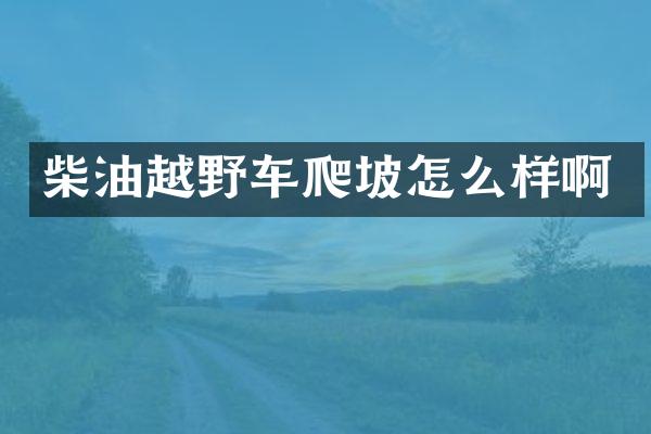 柴油越野车爬坡怎么样啊