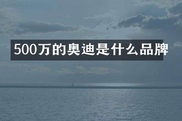 500万的奥迪是什么品牌