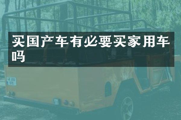 买国产车有必要买家用车吗