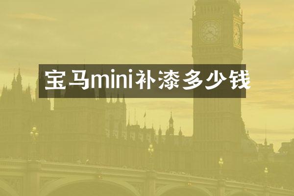 宝马mini补漆多少钱