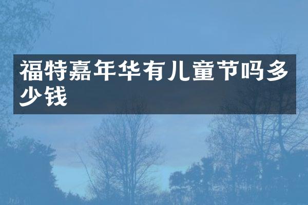 福特嘉年华有儿童节吗多少钱