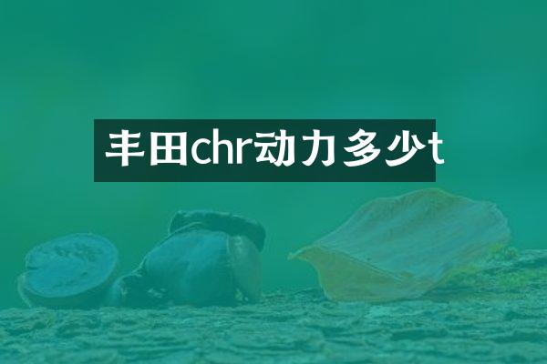 丰田chr动力多少t