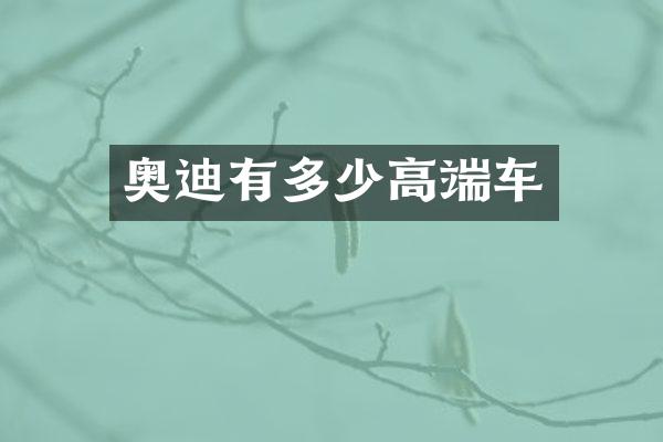 奥迪有多少高端车
