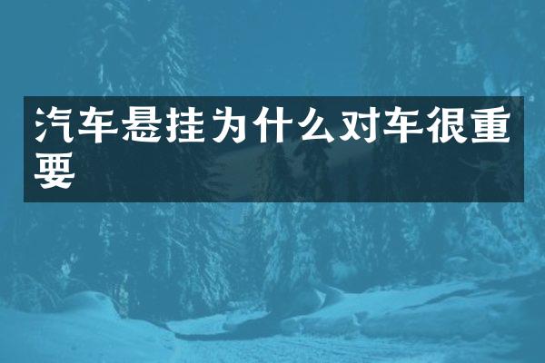 汽车悬挂为什么对车很重要