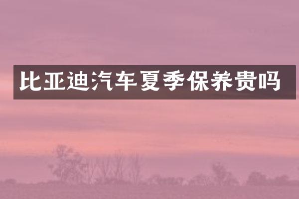 比亚迪汽车夏季保养贵吗