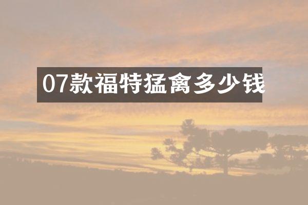 07款福特猛禽多少钱