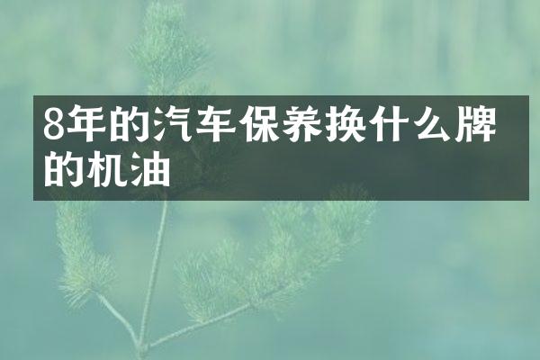 8年的汽车保养换什么牌子的机油