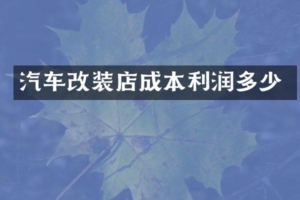 汽车改装店成本利润多少