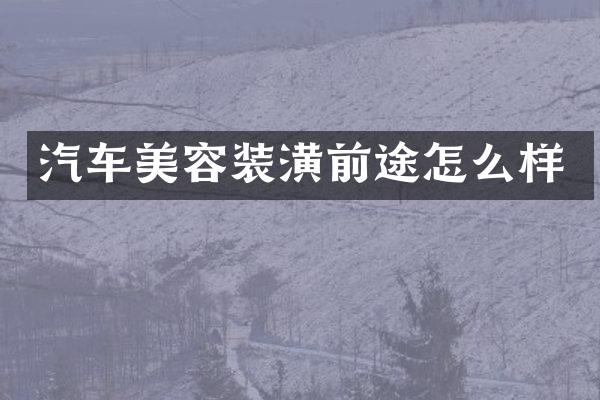 汽车美容装潢前途怎么样