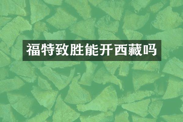 福特致胜能开西藏吗