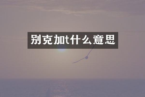 别克加t什么意思