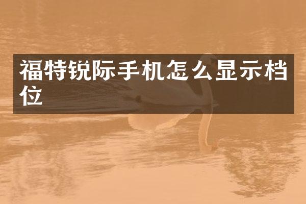 福特锐际手机怎么显示档位