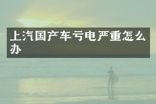 上汽国产车亏电严重怎么办